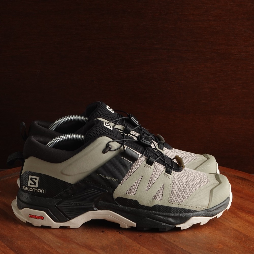 Salomon Hiking Sneakers WMS SZ 9.5 BLK Beige X Ultra 4 Low Durable Outdoor Shoes